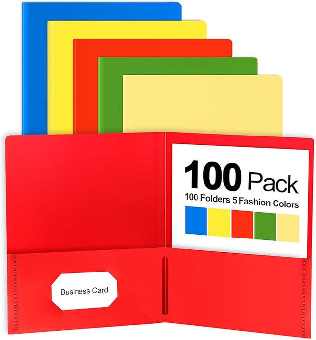 Plastic Folders 100 ct.