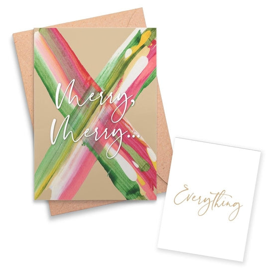 Merry, Merry Greeting Card (Sand - X)