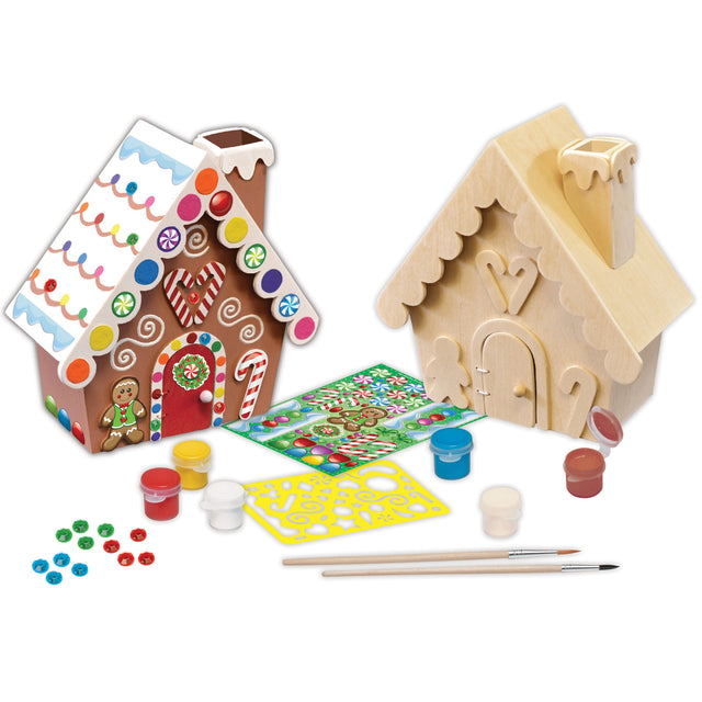 Gingerbread House Wood Paint Set (Case of 4 Kits)