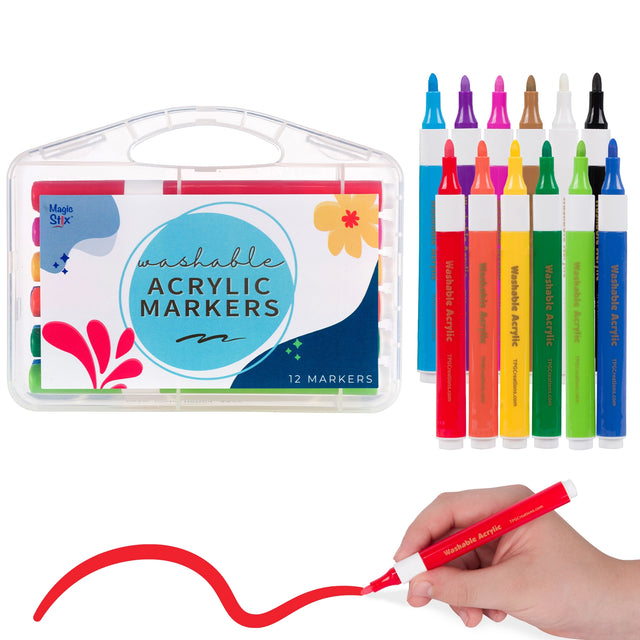 Magic Stix Washable Acrylic Markers 12 Pk (Case of 6)